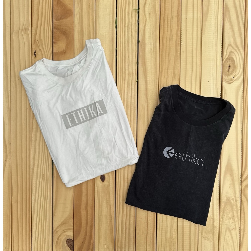 Men's 2- Ethika Classic Fit Soft Shirts Cream/black Cotton/Modal Size‎ Large